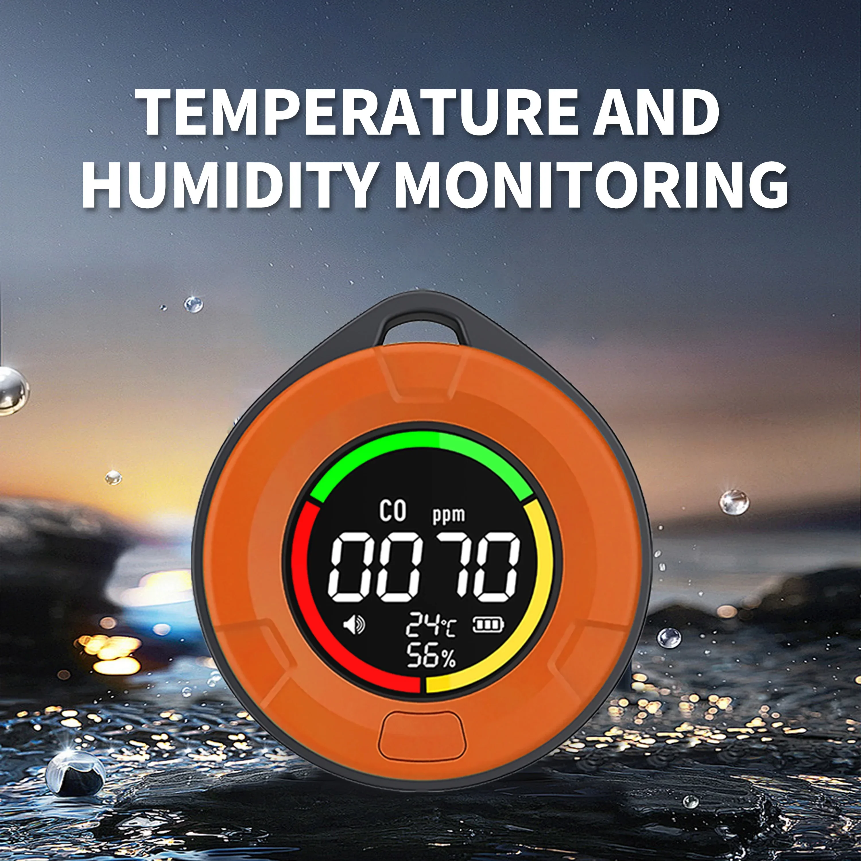 PTH-10C Mini rilevatore di CO2 sensore NDIR a infrarossi monitoraggio della qualità dell\'aria di anidride carbonica schermo LED HD ricarica TYPEC