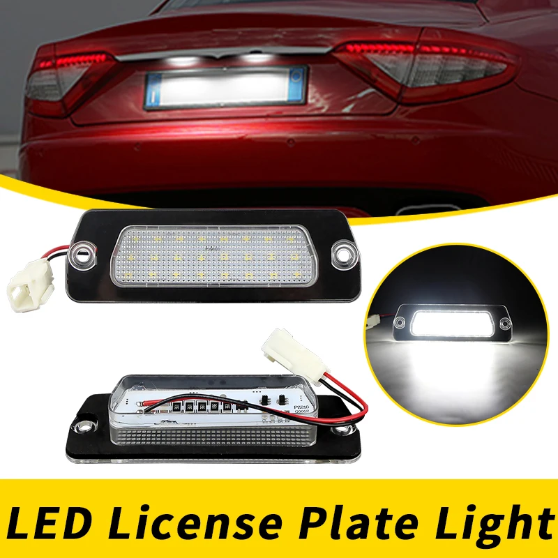 2Pcs For Maserati GranTurismo GranCabrio Coupe 4200 4200GT White LED Number License Plate Light Replace OEM 198231 Accessories