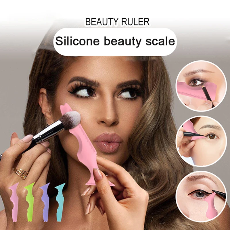 1Pc Nieuwe Siliconen Eyeliner Liniaal Multi-Functionele Oog Make-Up Assisteren Eyeliner Tool Wimper Lippenstift Siliconen Schoonheid Liniaal