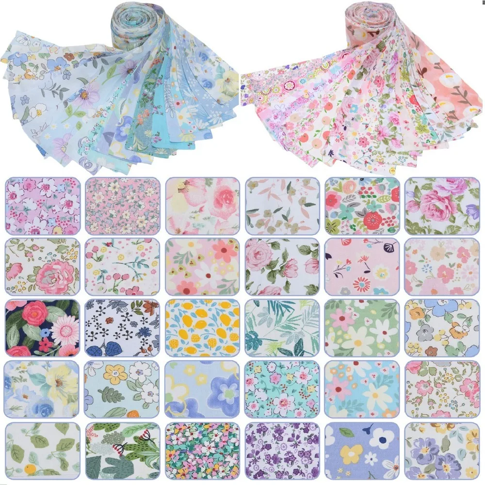 20pcs Assorted Floral Prints, 100% Cotton Quilting Fabric Quilting, Sewing, and DIY Projects -Summer Sunshine Garment Fabrics