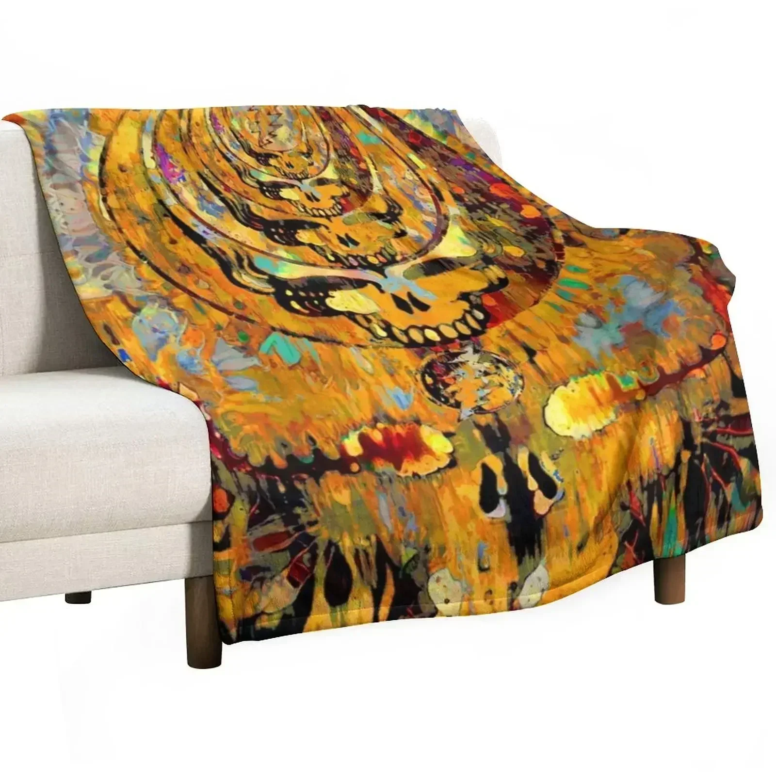 Dripping Tangerine Throw Blanket Warm Flannels Blankets For Baby bed plaid Luxury Tourist Blankets