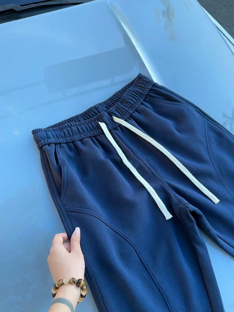 American Style Casual Pants Men's Autumn Knife  Crop Straight Leg Soft Comfortable Cotton No Ironing Required