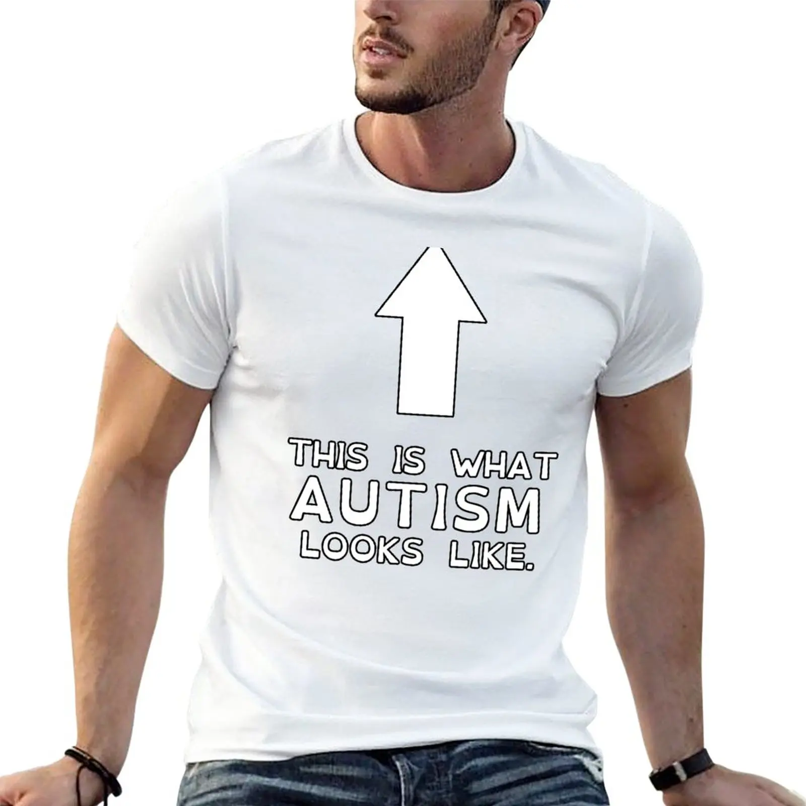 This Is What Autism Looks Like (white) T-Shirt vintage clothes hippie clothes black t shirts for men