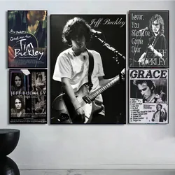Jeff Buckley Singer Movie Sticky Posters Fancy Wall Sticker for Living Room Bar Decoration Vintage Decorative Painting