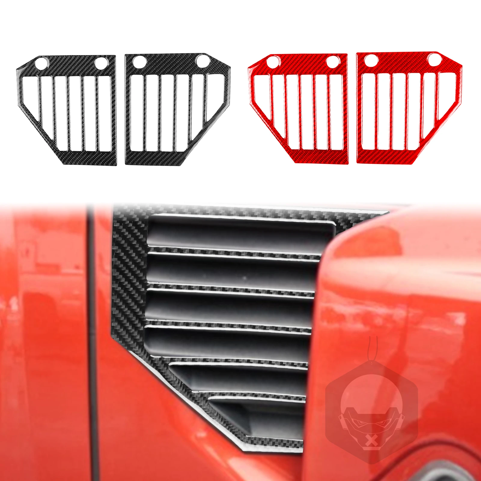 

For Hummer H2 2003 2004 2005 2006 2007 Carbon Fiber Car Exterior Air Inlet Drame Wood grain Trim Accessories Sticker