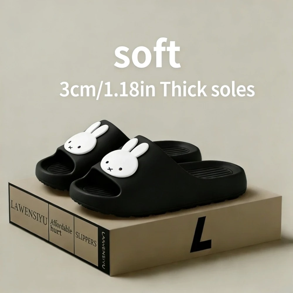 Cute Miffy Rabbits Slippers Cloud Thick-soled Sandals Summer Fashion Soft Bottom Beach Men Slippers Women's Sandals EVA Slides