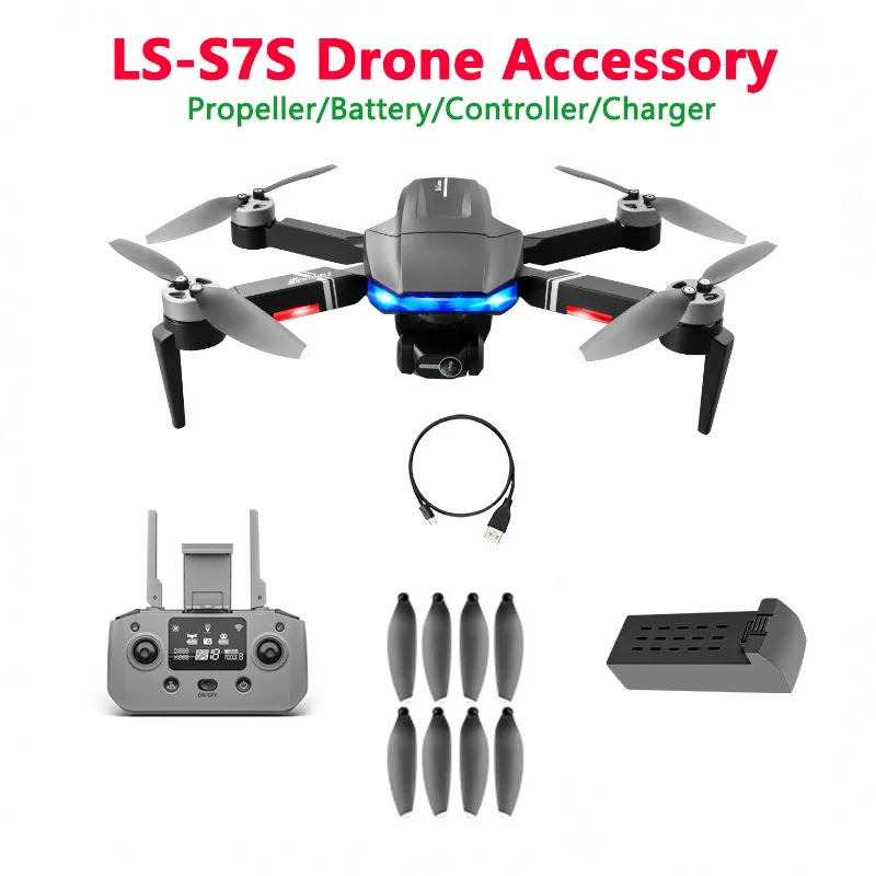 LS7S LSRC-S7S RC GPS Drone Original Accessory 7.6V 3000mAh Battery Propeller Props Maple Leaf Remote Controller USB Charger Part