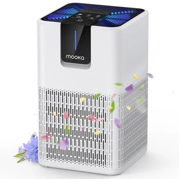 MOOKA Air Purifiers for Home Large Room Up to 1250 Ft², H13 HEPA Air Purifier, Air Cleaner with 15dB Quiet Sleep Mode