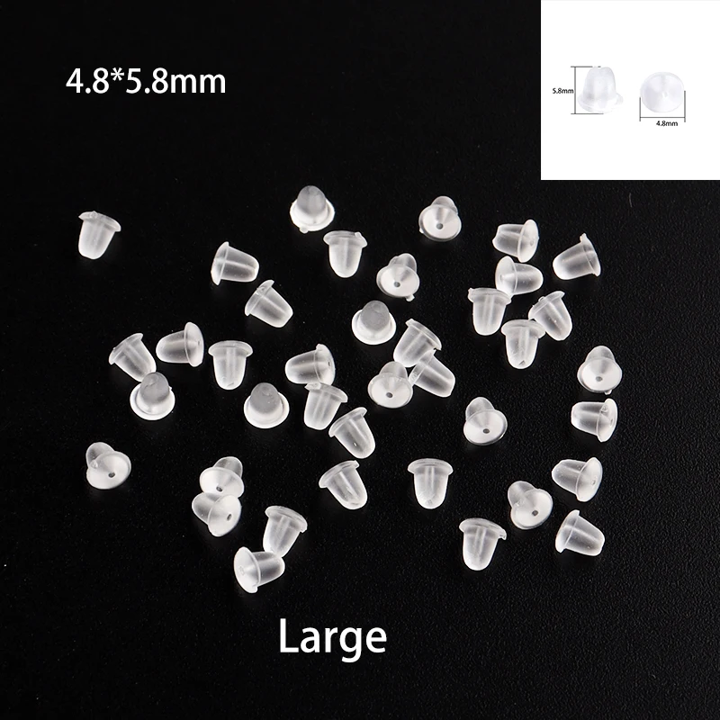 200/500Pcs Silikon Ohrring Zurück Stopper Transparent Stud Ohrring Stecker Für DIY Schmuck Machen Ohrring Zubehör