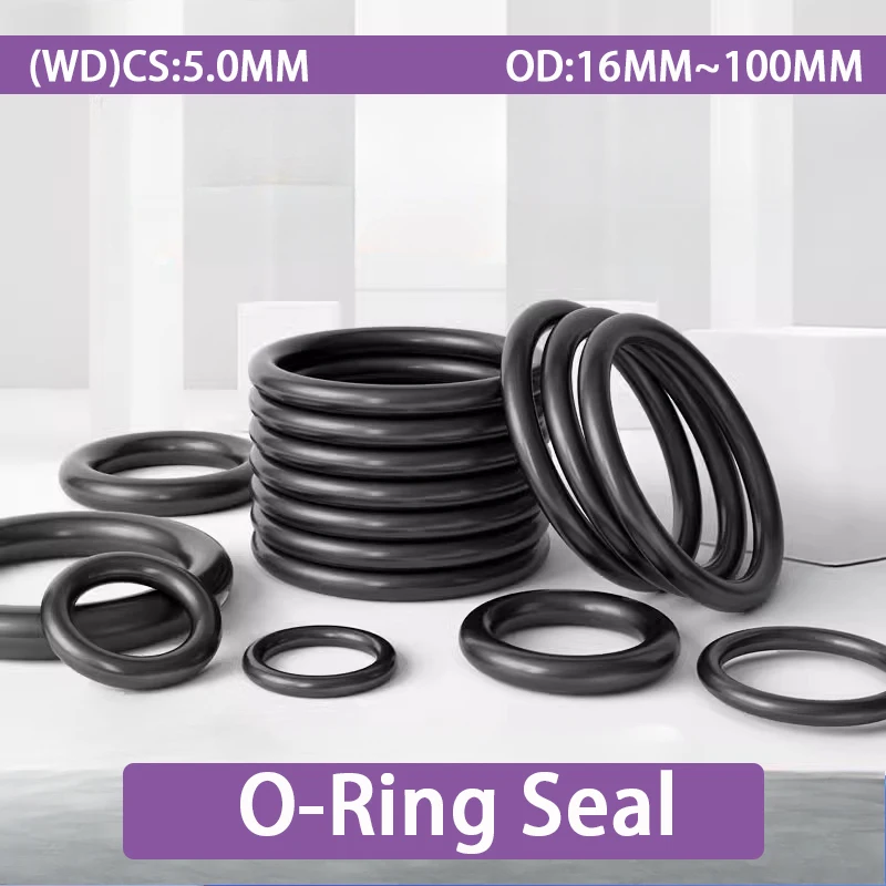 CS 5mm O Rubber Rings NBR-O-Ring Gaskets Seal Nitrile Rubber Bands High Pressure O-Rings Repair Kit Sealing Elastic Band