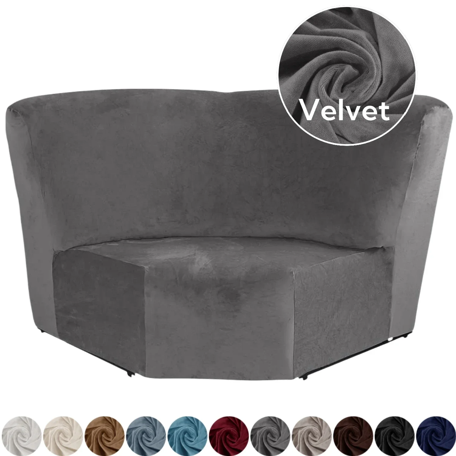 Velvet Corner Sofa Cover 1 Piece Stretch Corner Couch Cover for L-Shape 5/7 Seater Sofa Sectional Recliner Sofa