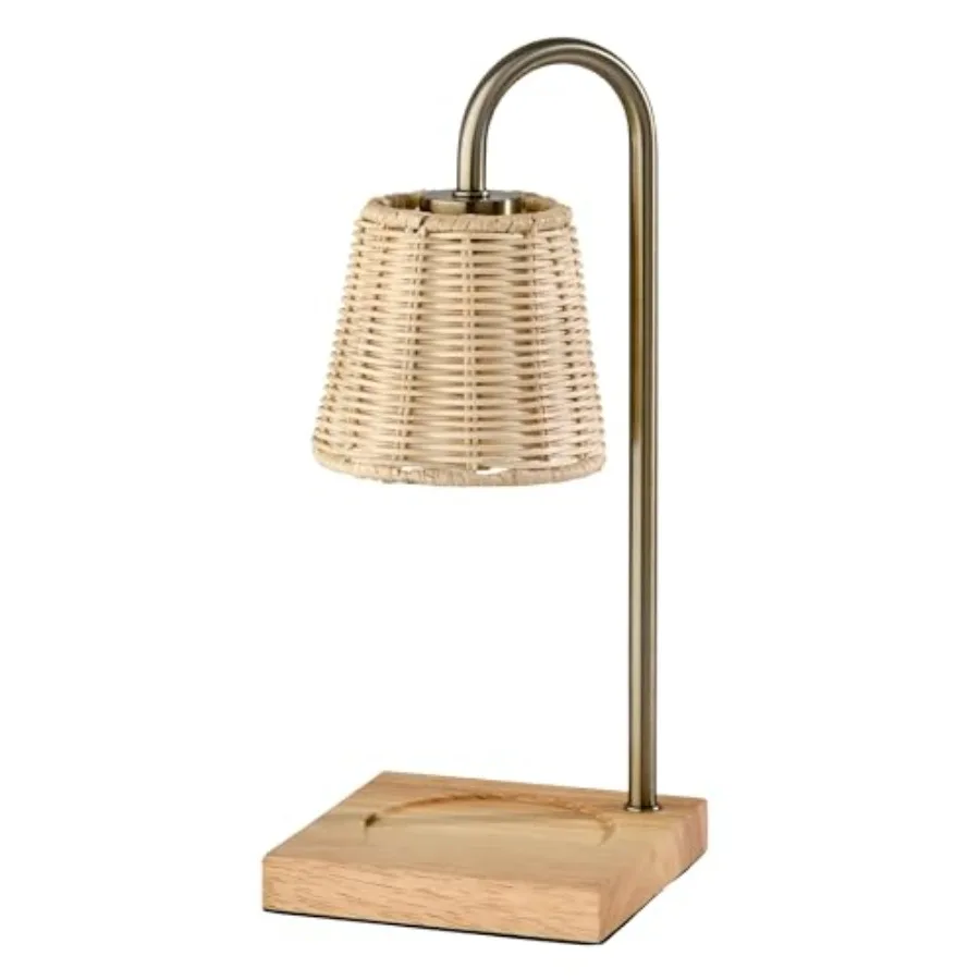 

Candle Warmer Lamp Flameless Candle Melter with Adjustable Timer and Dimmable Light, Bulb Included, Antique Brass Base and Ratt