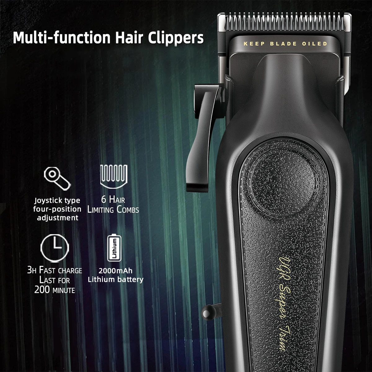 VGR トリマーマンプロフェッショナル Ceramic197 ヘアカット機タイプ C バリカン男ワイヤレス理容室 45