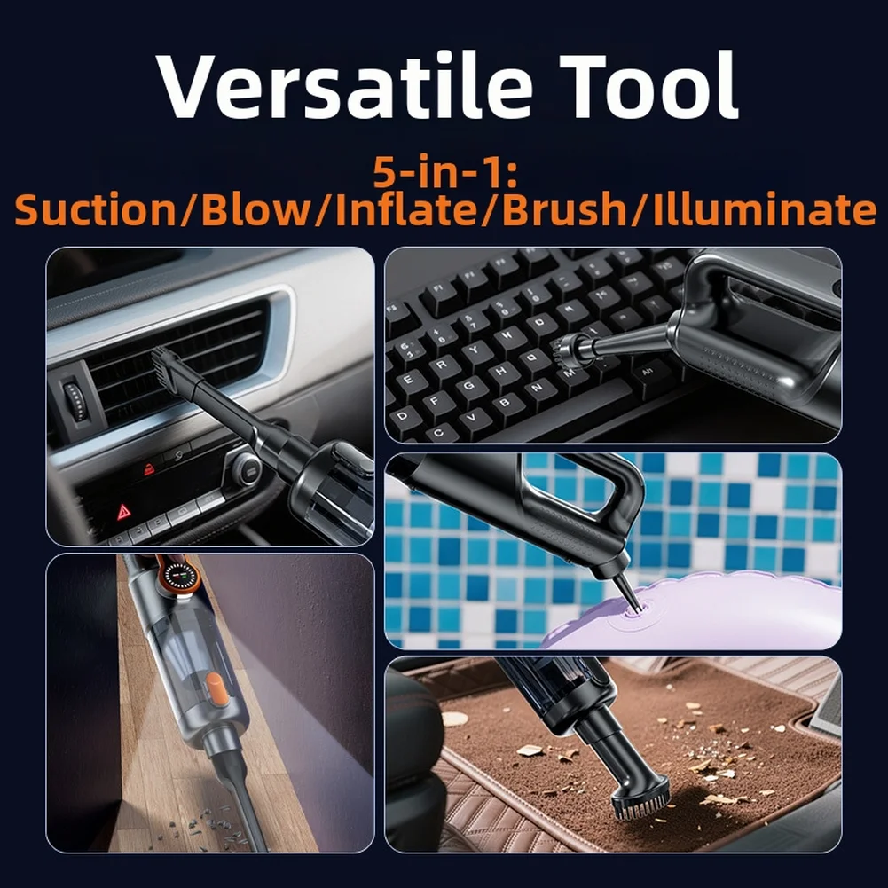 For Car For Home Multi-functional 4-in-1 Handheld Vacuum Easy Empty Handheld Vacuum Cleaner Digital LED Display