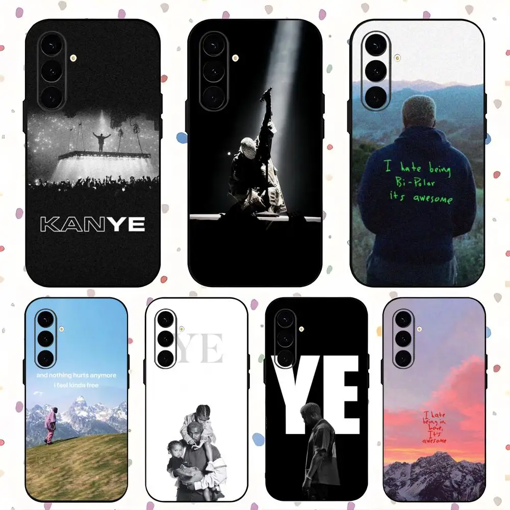 Funda Popular Star Kan YE West para Teléfono Samsung Galaxy S26 S25 S24 S23 S22 S21 Plus Ultra Note20, Negra Suave