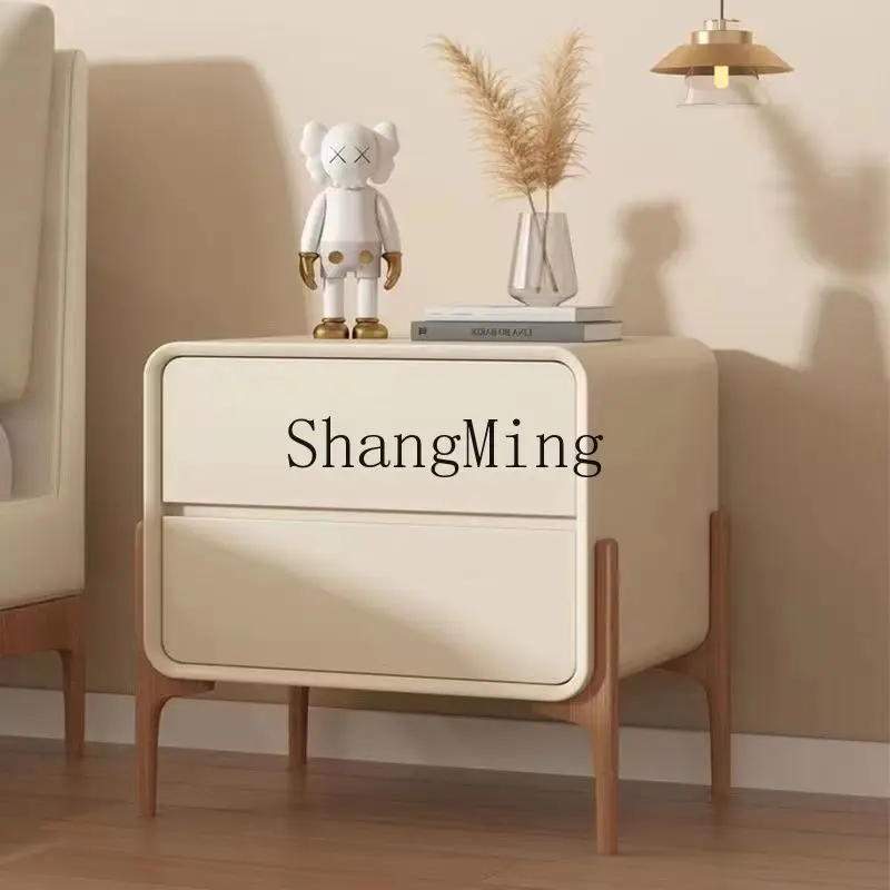 

FG minimalist home multi-functional cream bedside table bedroom high-end light luxury storage bedside table