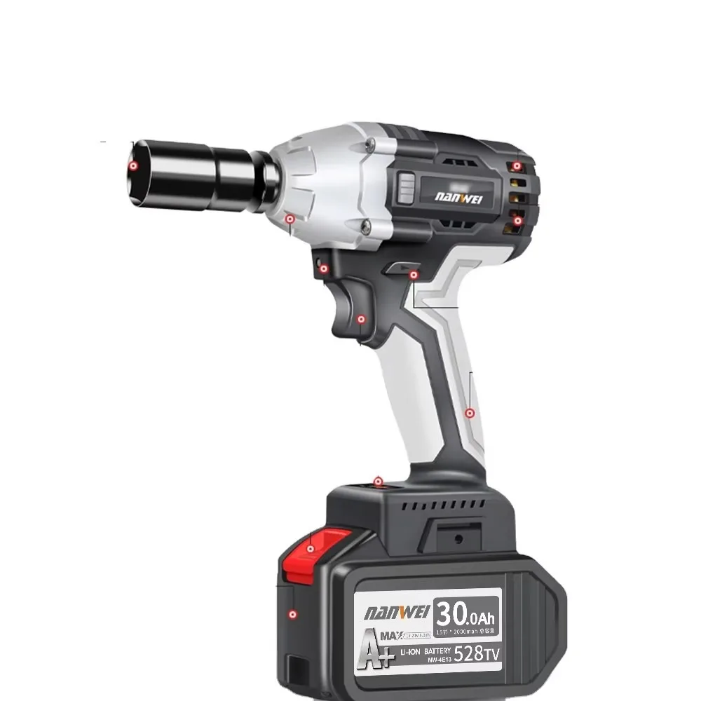 Cordless Power Tool Set 2Pcs Hammer Wrench Lithium Battery Combination Kit for Home Repair DIY