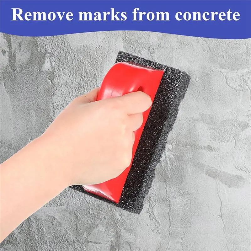 AS94-For Concrete Smoothing Rub Bricks(2-Pack) With Handles- 20 Grit Masonry Tools In Red And Blue