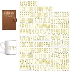3 Sheets 3D Gold Puffy Letter Number Stickers 1 Inch Golden Foam Alphabet Letter Stickers for DIY Gift Scrapbooking Cup Decor