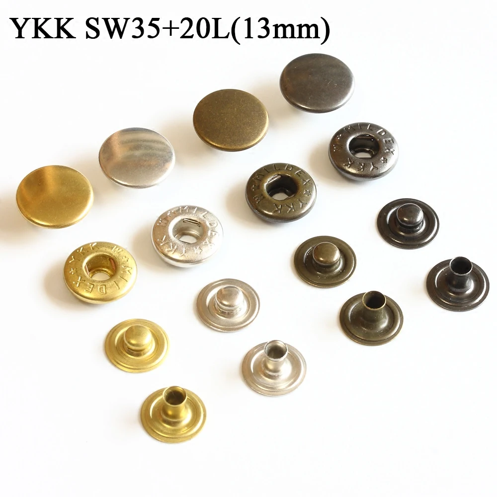 10 Pieces Japanese YKK Pure Brass Four Way Buckle S Spring SW35+20L (13mm Buckle Surface) Handmade Leather Hardware