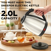 Smart Kettles 2.0L Large Capacity Electric Kettle 304 Stainless Steel Durable Portable Water Boiler Pot Fast Boil Electric Pot