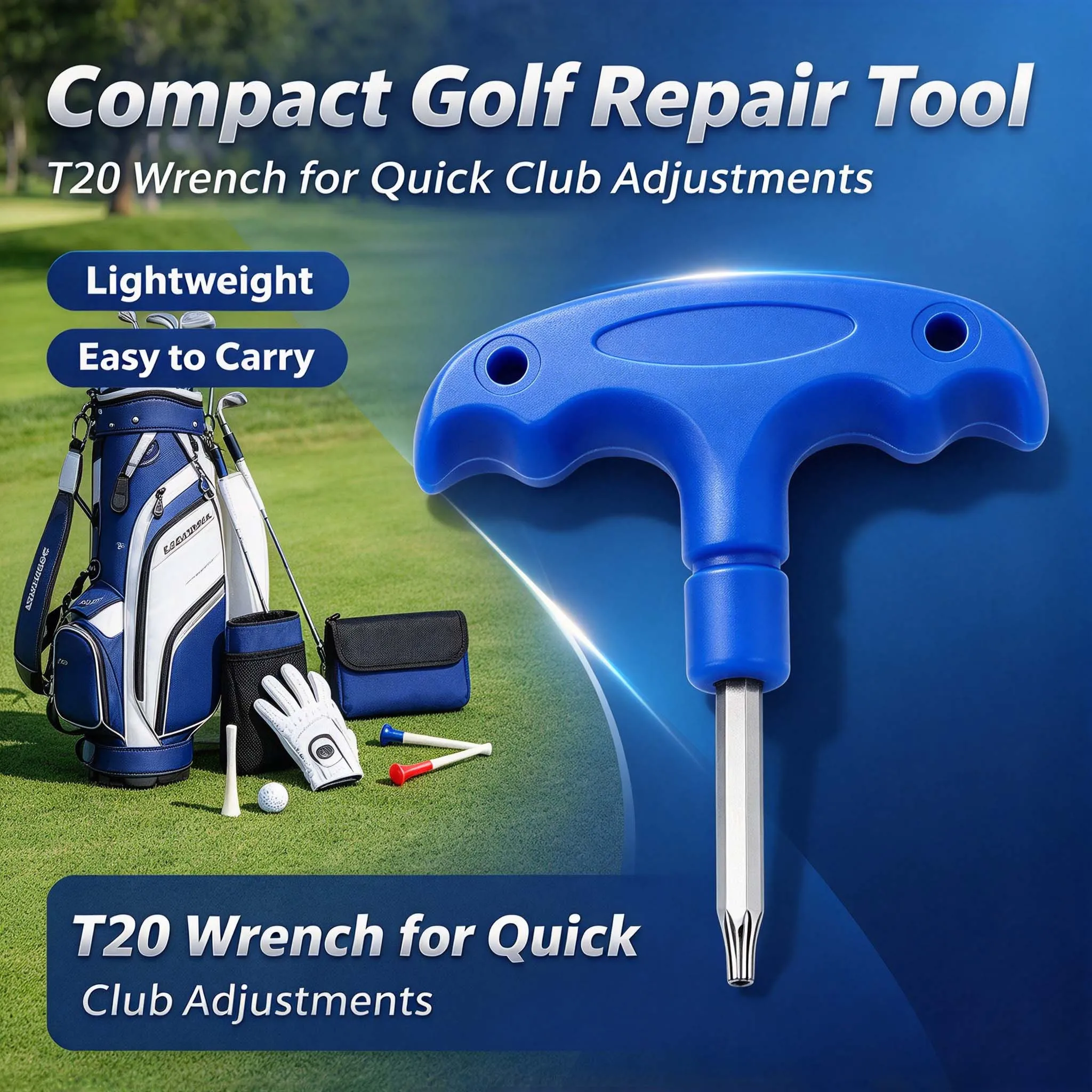 Portable Golf Torque Wrench T20 with Plastic Handle Golf Club Head Adjustment Driver Maintenance Accessories Kit