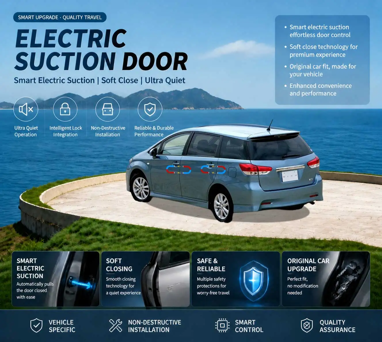 Car Specific Car Modification Auto Suction Soft Close Door Modification Parts & Accessories For Toyota Wish 2nd Gen AE20 2009-17