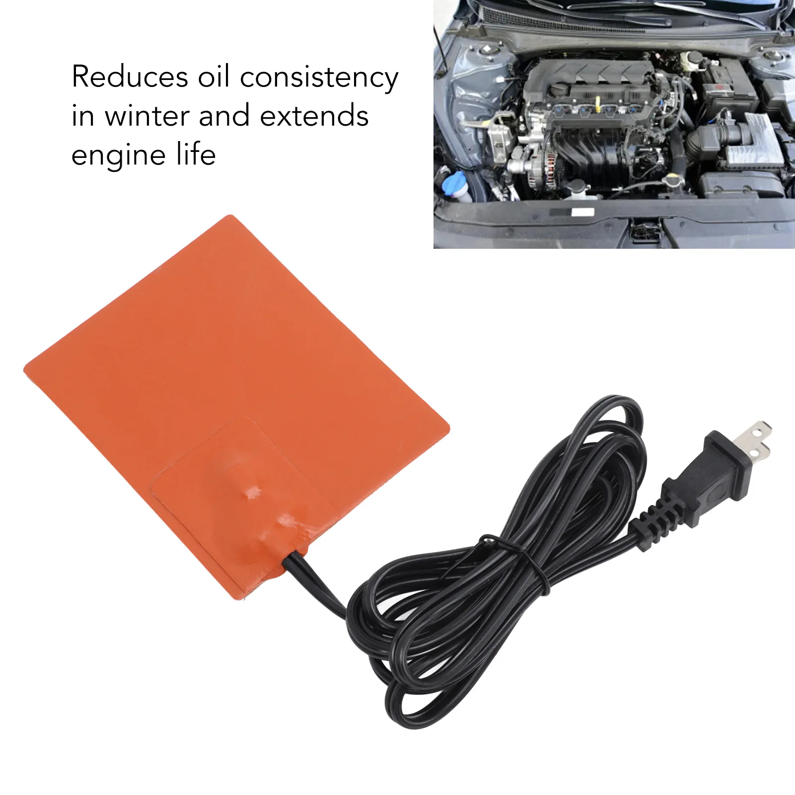150W Engine Block Heater Oil Pan Heater Pad Car Fuel Silicone Heating Pad Car Fuel Heater Pad