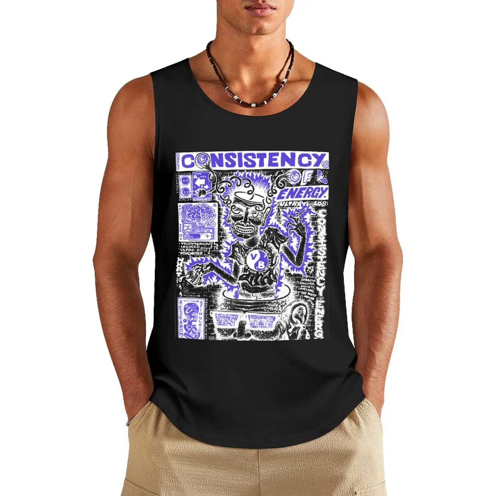 

Consistency of Energy - Viagra Boys Tank Top Gym wear man vest Men's t shirt