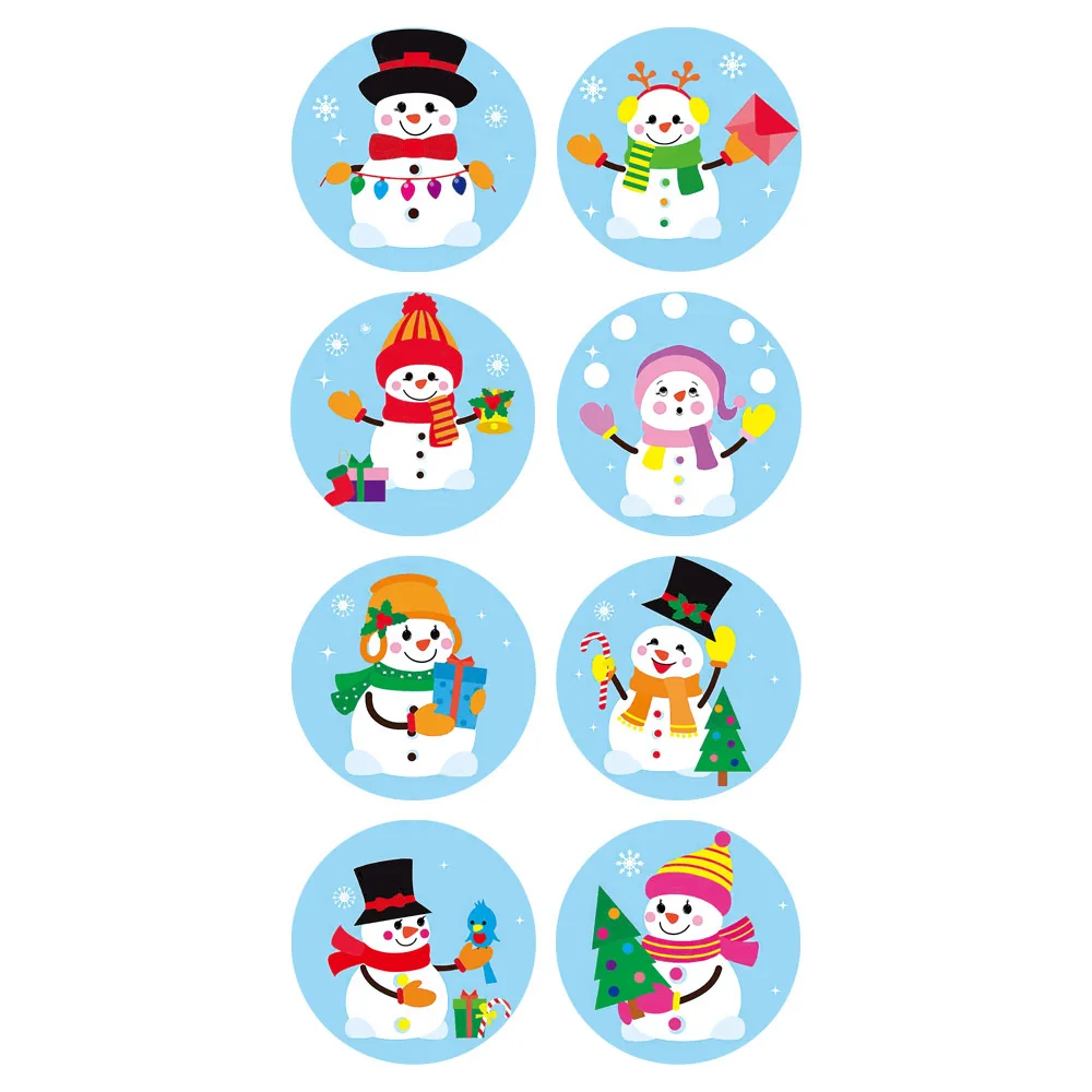 50-500pcs 2.5cm Christmas Cartoon Sticker Kids Christmas New Year Gift Packing Sealing Sticker Party Adhesive Lable