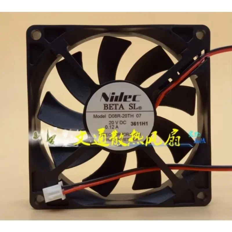 

Вентилятор охлаждения сервера Nidec D08R-20TH07 DC 20V 0.12A 80x80x15mm, 2-проводной
