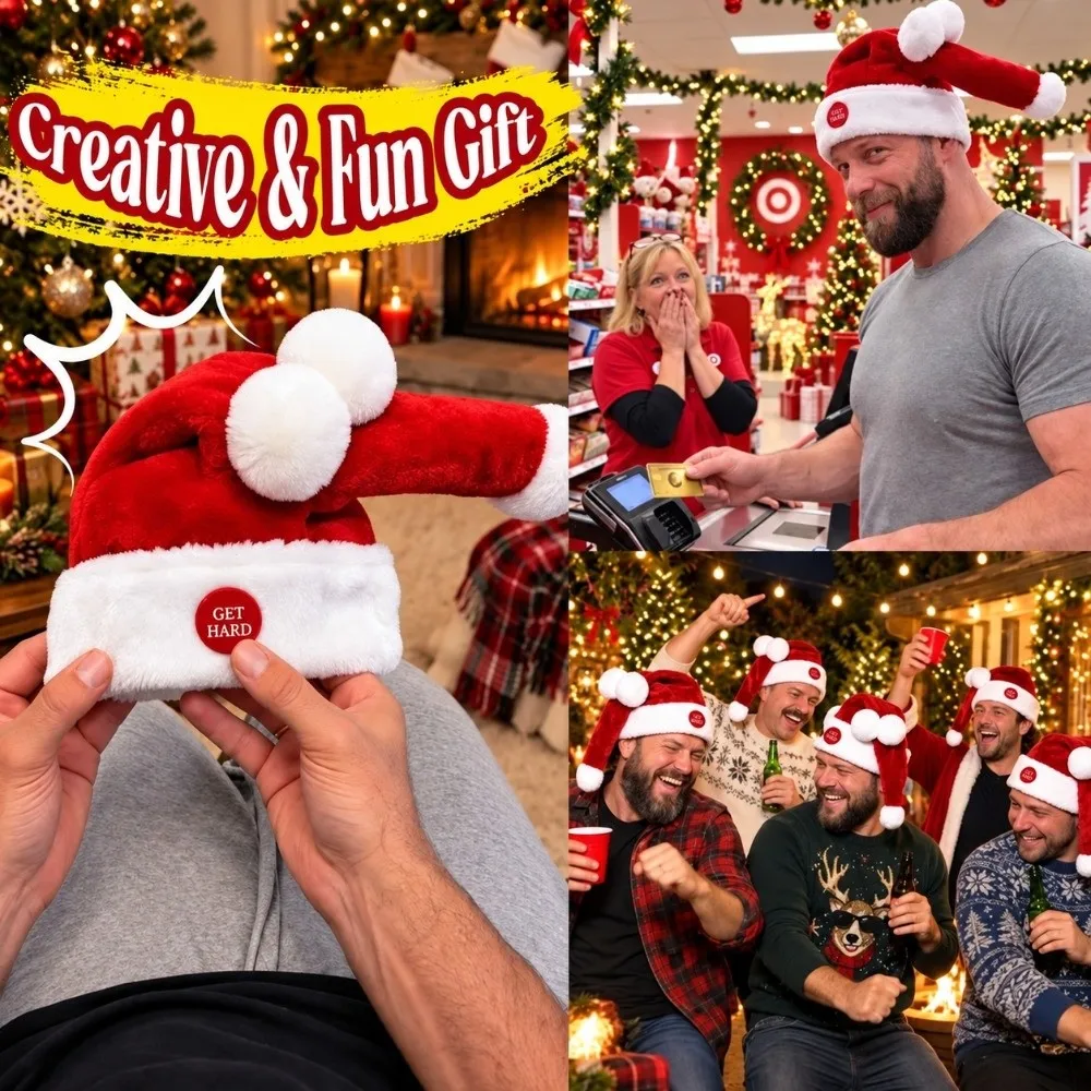 Motorized Motion Electric Christmas Hat Adjustable Fit Bobbing Motion Swing Musical Hat Cute Creative Musical Christmas Hat
