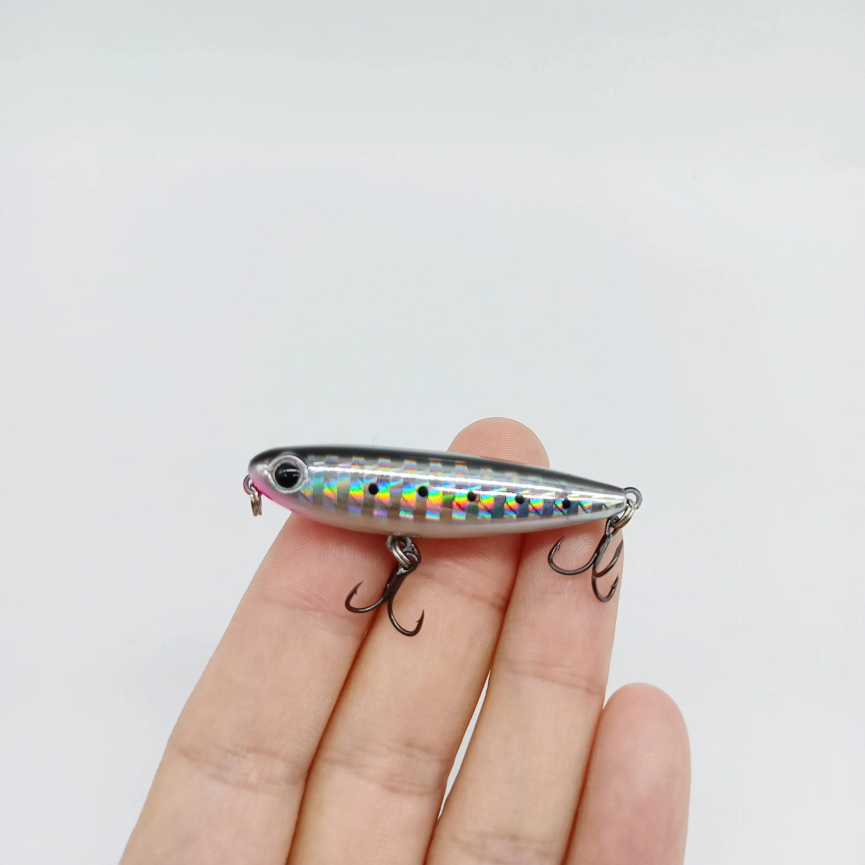 DUODUOYU 1PCS Neue Mini Topwater Bleistift Angeln Locken 2,8g/45mm Kleine Spaziergang Hund Künstliche Salzwasser harten Köder Bass Fishing Tackle – Detail 1