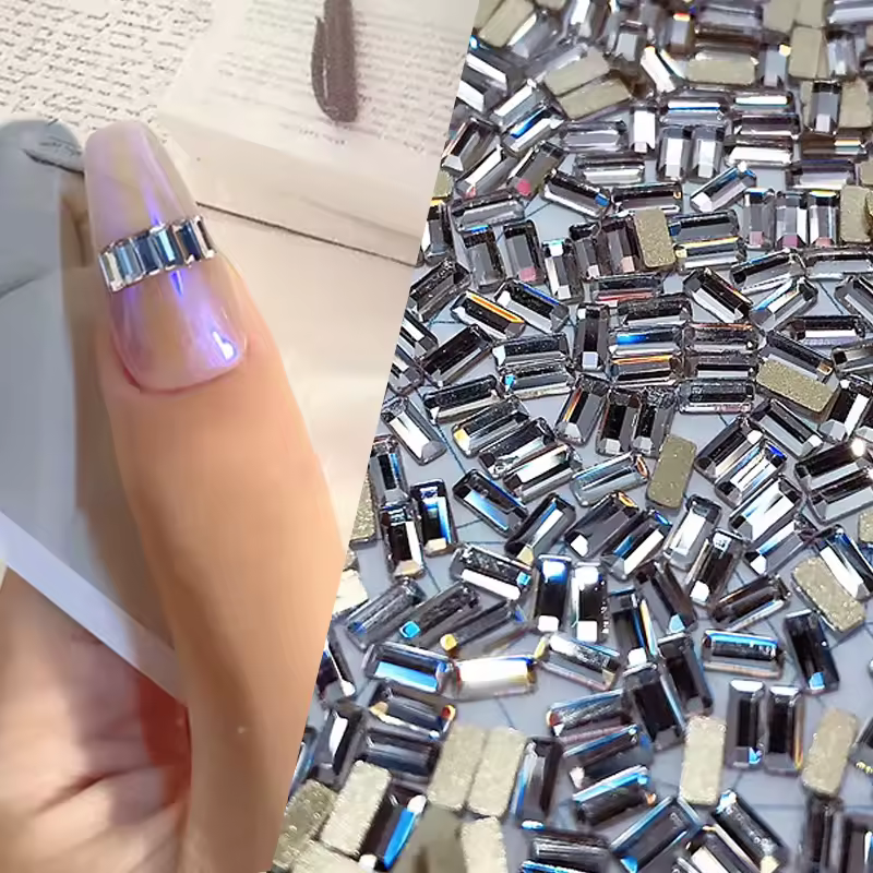 50 Pcs Shiny Crystal 3D Nail Art Rhinestone Decoraties Vorm Plaksteen Glas Diamant Sieraden Ontwerp Manicure Accessoires