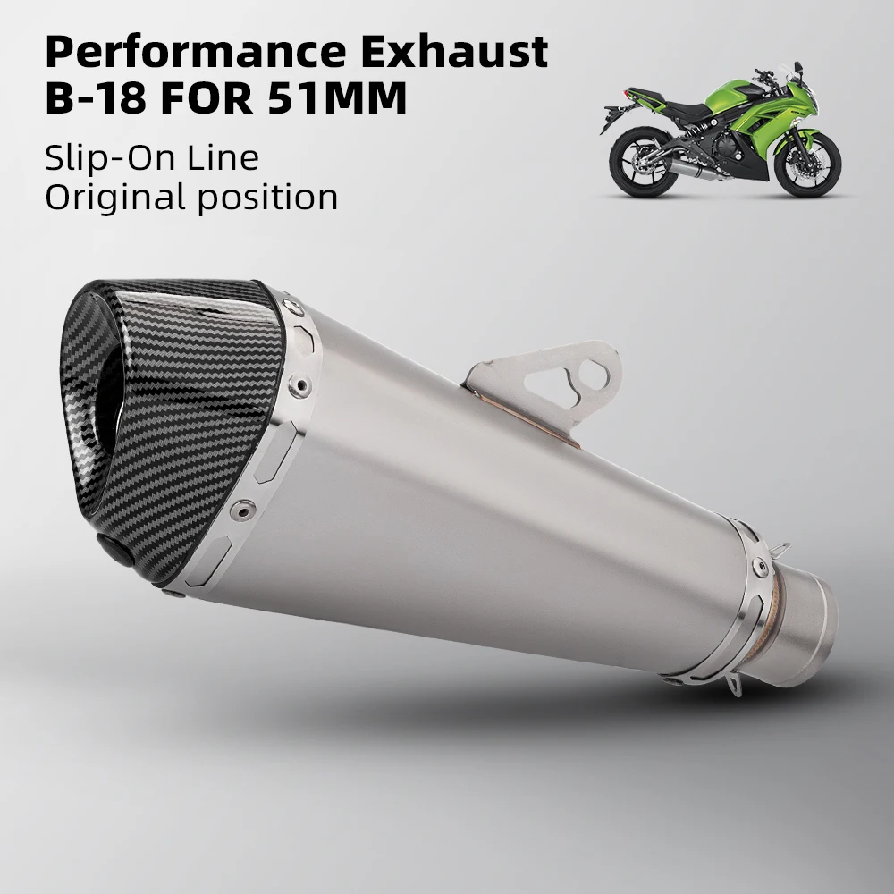 

51mm Motorcycle exhaust muffler streetbike scooter Exhaust Muffler Pipe with DB Killer for Honda Suzuki R6 gsxr150 CBR150R Z900