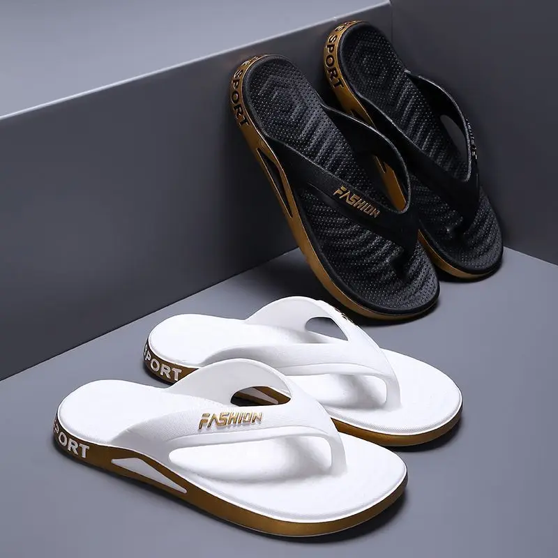 Fashionable Couples Thong Slippers Casual Anti-Slip Slip-On Bath Sandals Comfortable Breathable Massage Beach Slippers