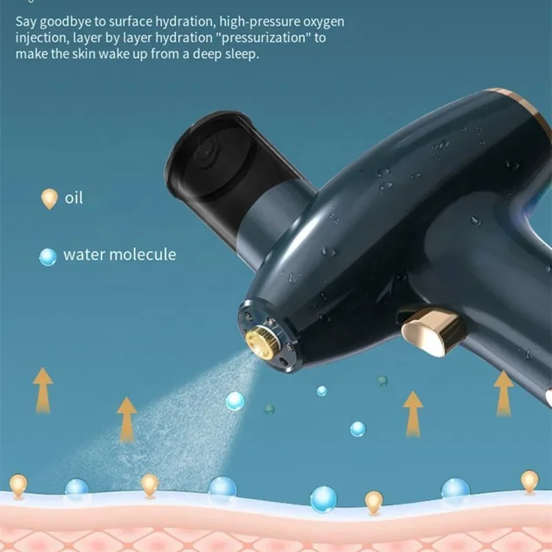 Portable Airbrush Water Nebulizer Air Compressor Oxygen Meter Facial Beauty Sprayer Smooth Skin Rejuvenation Oxygen Injector