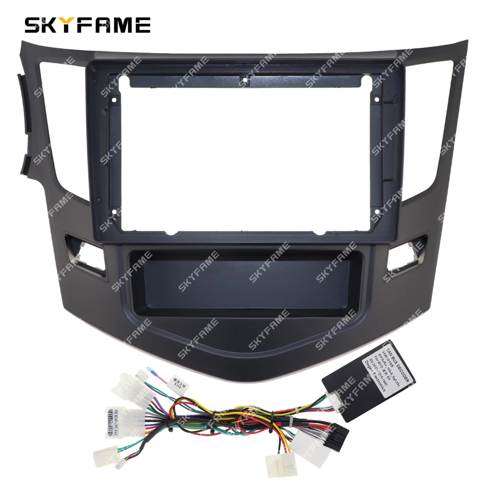 SKYFAME Car Frame Fascia Adapter Canbus Box Decoder Android Radio Dash Fitting Panel Kit For BYD Speedy E5