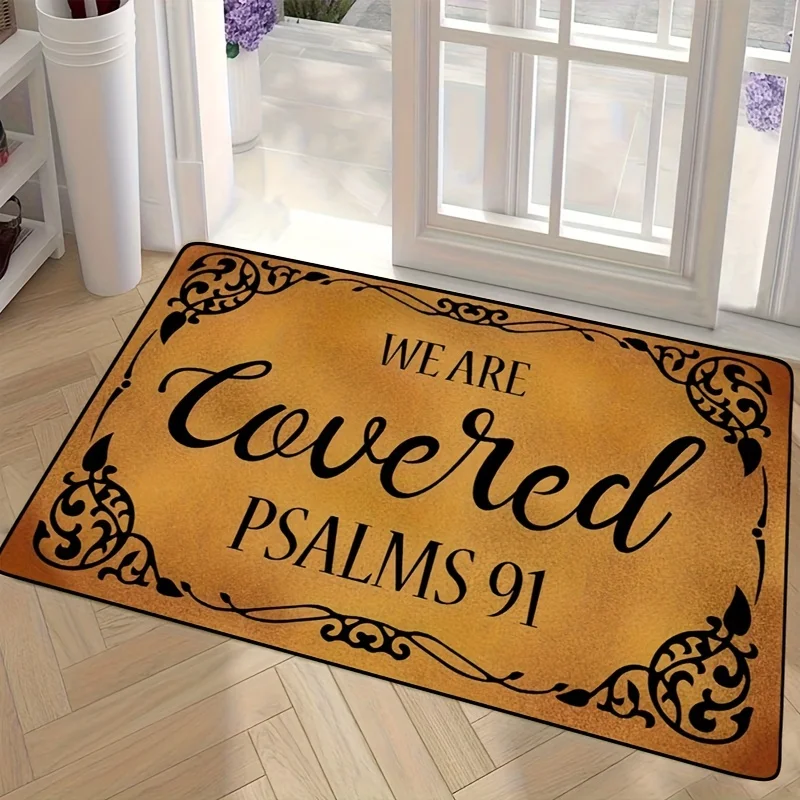 A Minimalist Letter Design Welcome Entrance Mat, Anti-Fatigue Kitchen Mat, Comfortable Standing Running Rug, Home Decoration, Autumn Decor