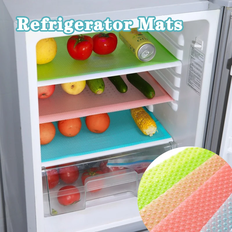 4PCS Kühlschrank Matten EVA Wasserdichte Kühlschrank Liner Matte Küche Waschbar Schublade Schrank Pads Tischsets Kühlschrank Matte