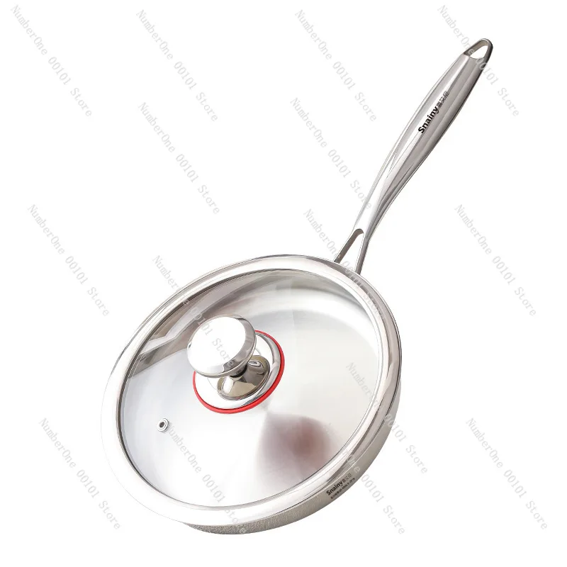 316 stainless steel uncoated pan household non-stick pan omelette steak frying pan induction cooker gas stove