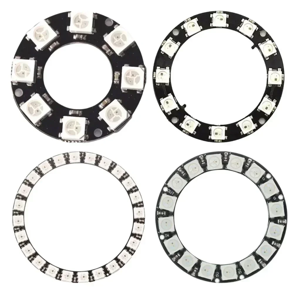 Brand New LED Ring Driver Development Board 5050 Built-in 5V Individual Addressable RGB LED NeoPixel Ring For ArduinoWS2812