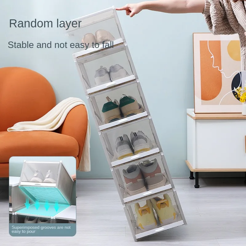 Pull Out Type Transparent Shoe Box - The Ultimate Storage Solution for Your Shoe Collection Stackable Drawer Type Shoe Organize