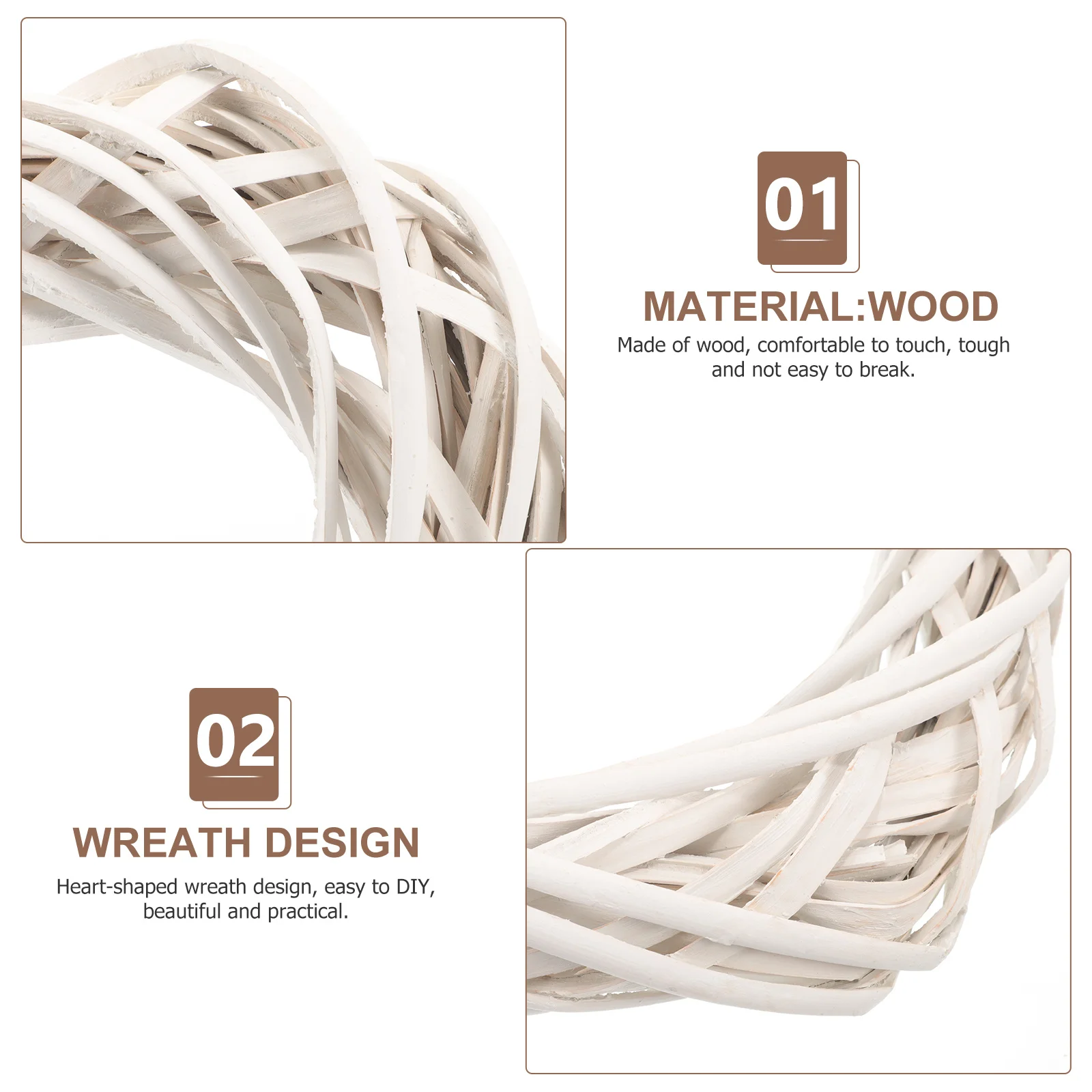 

DIY Rattan Wreath Frame Heart-Shaped Wire Ring for Wall Hanging Handicrafts Garland Making Festival Decoration