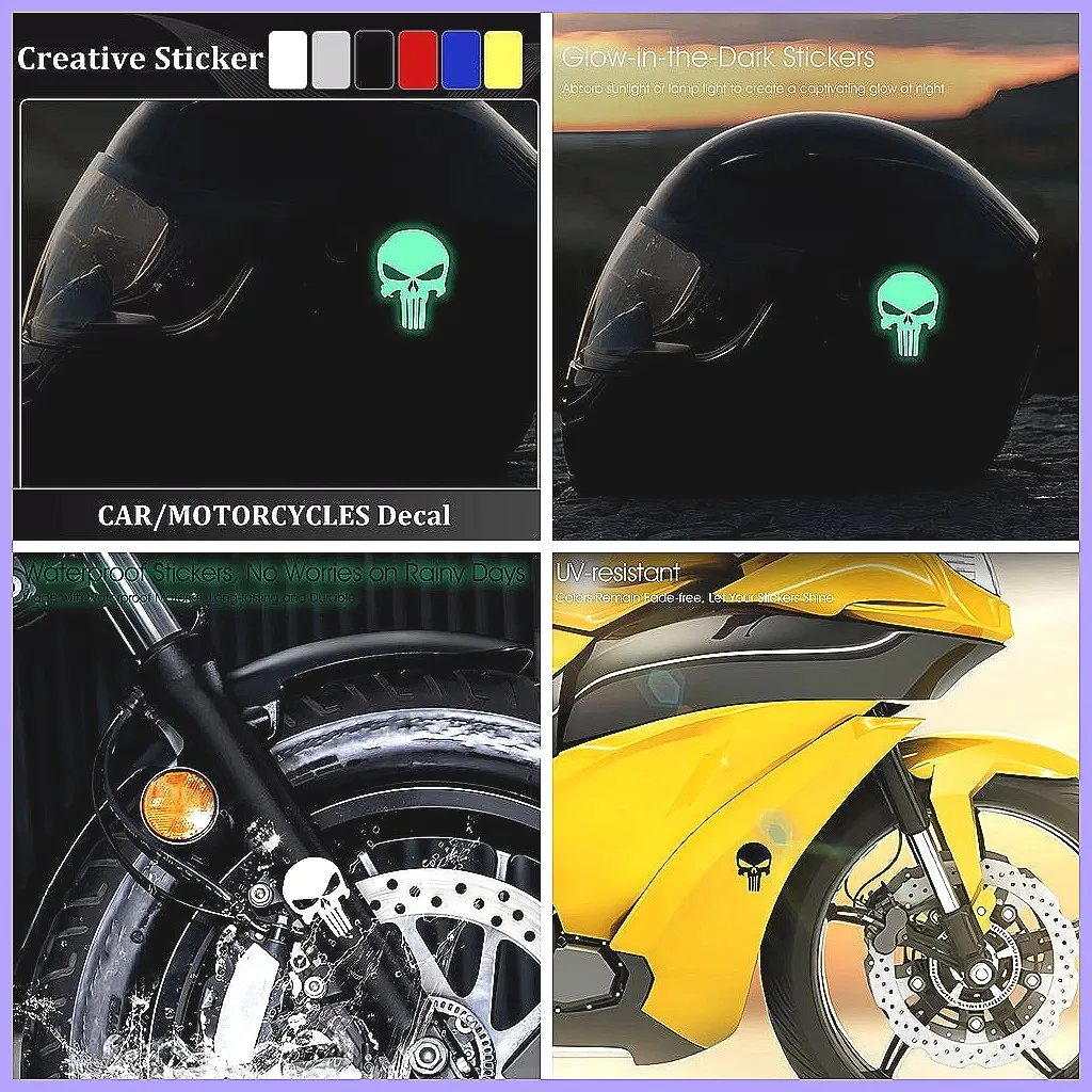 

3D Skull Car Sticker Reflective Decal for Hood Side Door Helmet Motorcycle ATV
