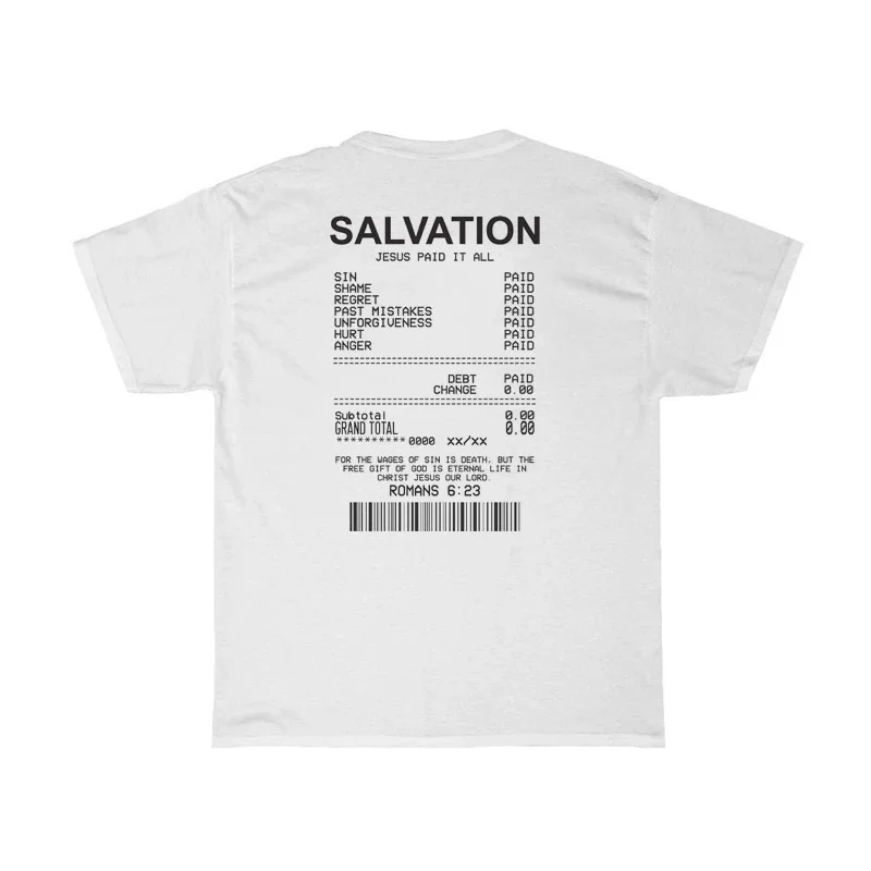 Donne Salvation Back Print bibbia Verse T-shirt oversize Funny Streetwear magliette cristiane Jesus Faith Tees regali Unisex top