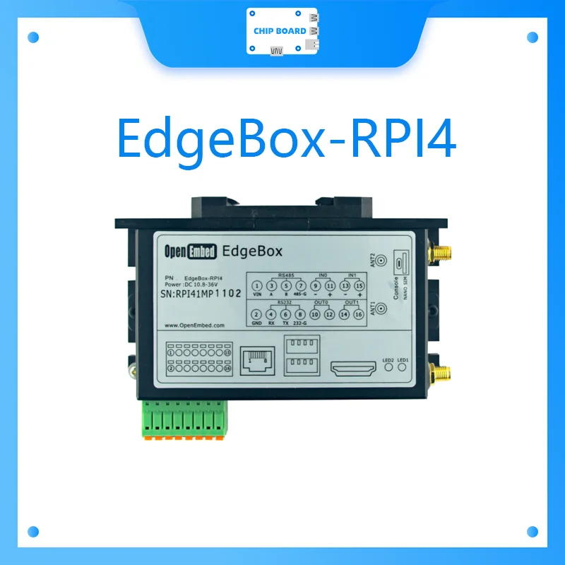 

EdgeBox-RPI4 OpenEmbed raspberry pi 4b gateway lora industrial computer 4G internet of things linux man-machine interface