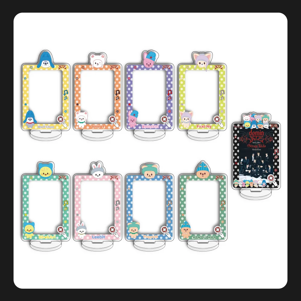 

Skzoo Stray Kids Wolfchan Bang Chan Cartoon Card Photo Frame Stand Brand Love Beans Small Card Storage Sk Jewelry Star Toy Gift