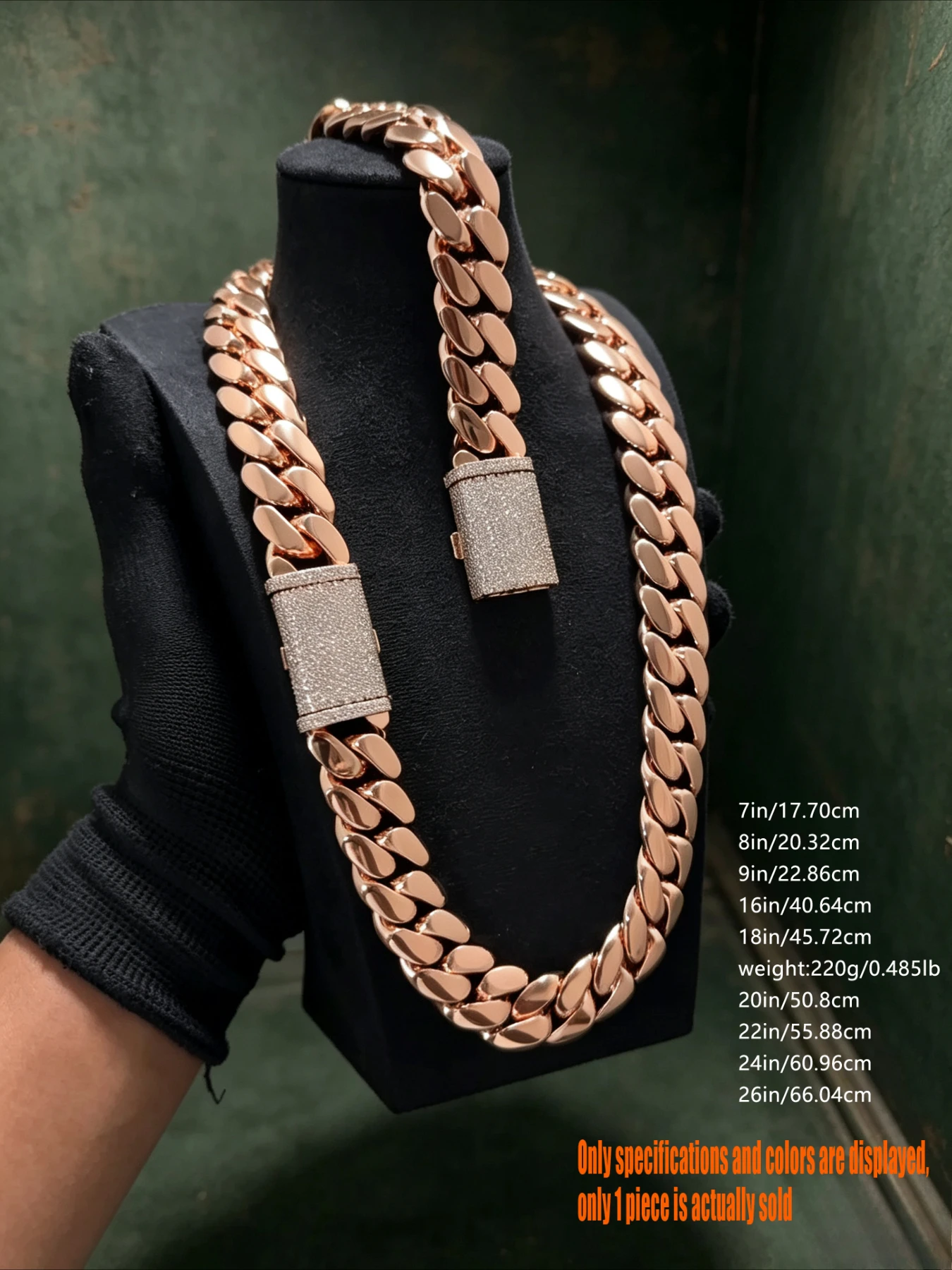 A 22mm Solid Cuban Necklace, An Authentic American Street Piece, Suitable for Daily Commuting and Stage Shoots