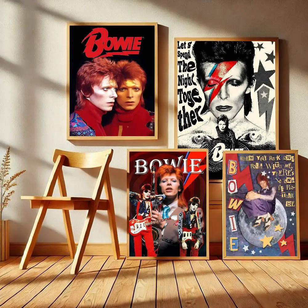 Retro Singer D-David B-Bowie  Vintage Posters Sticky Vintage Room Home Bar Cafe Decor Kawaii Room Decor